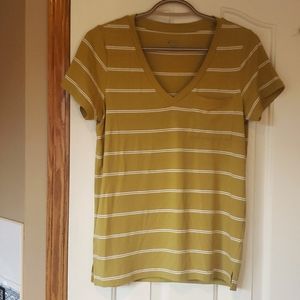 90s style fitted striped white and green t shirt. By Spruce & Market